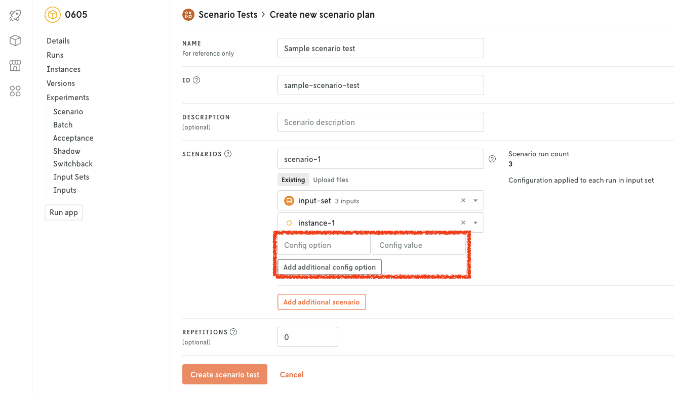 Scenario test create