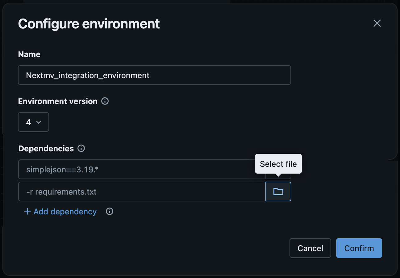 Configure environment