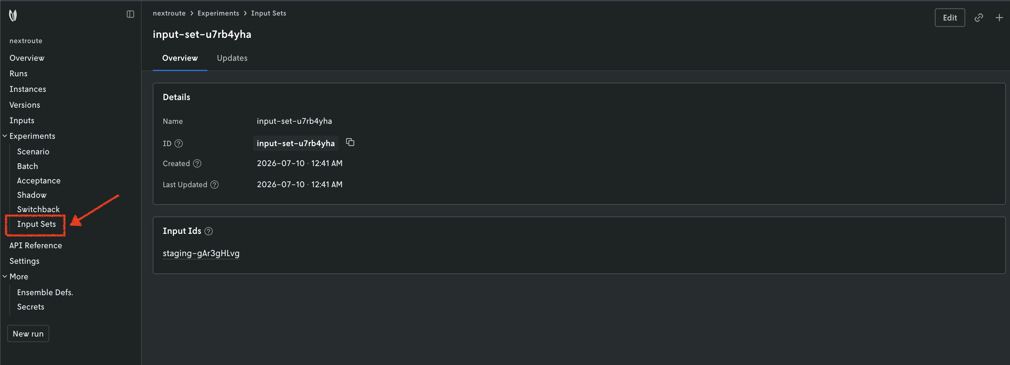 Input set