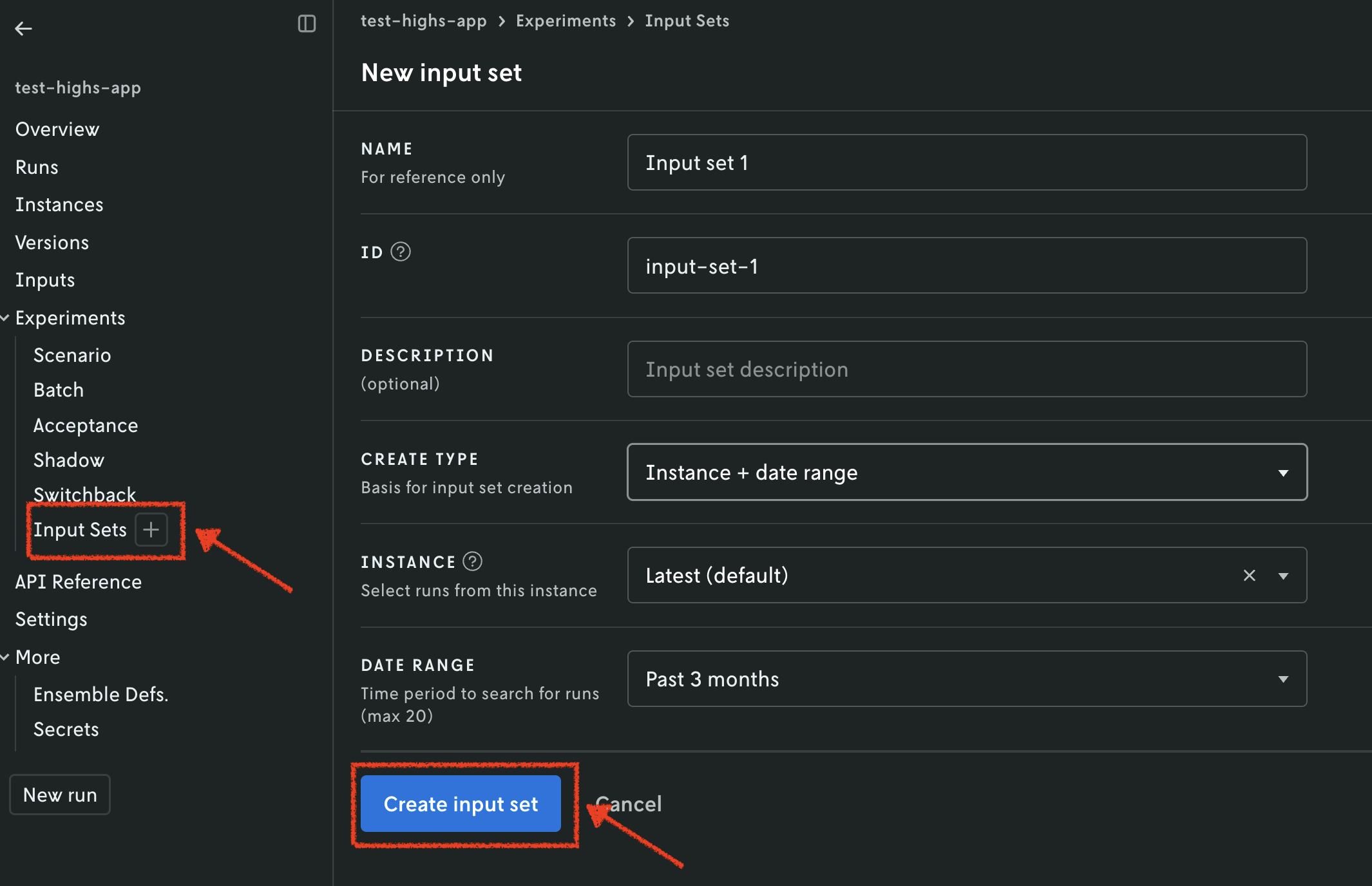 Input set