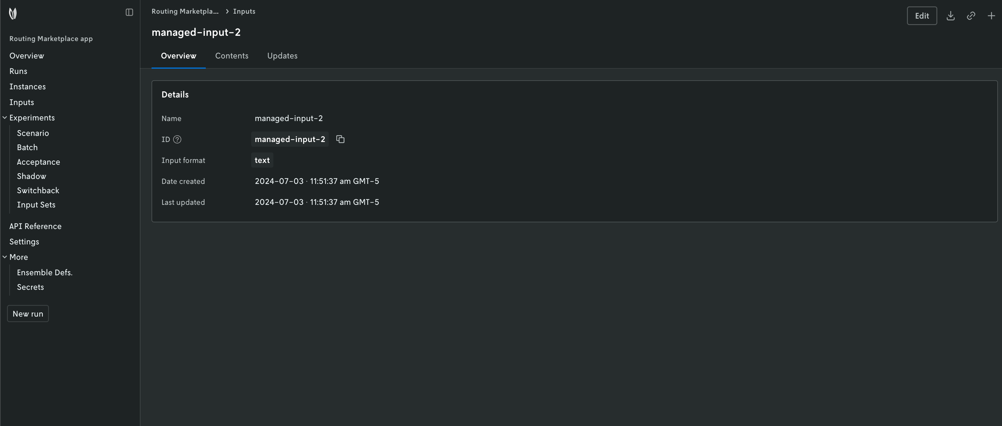 Managed input