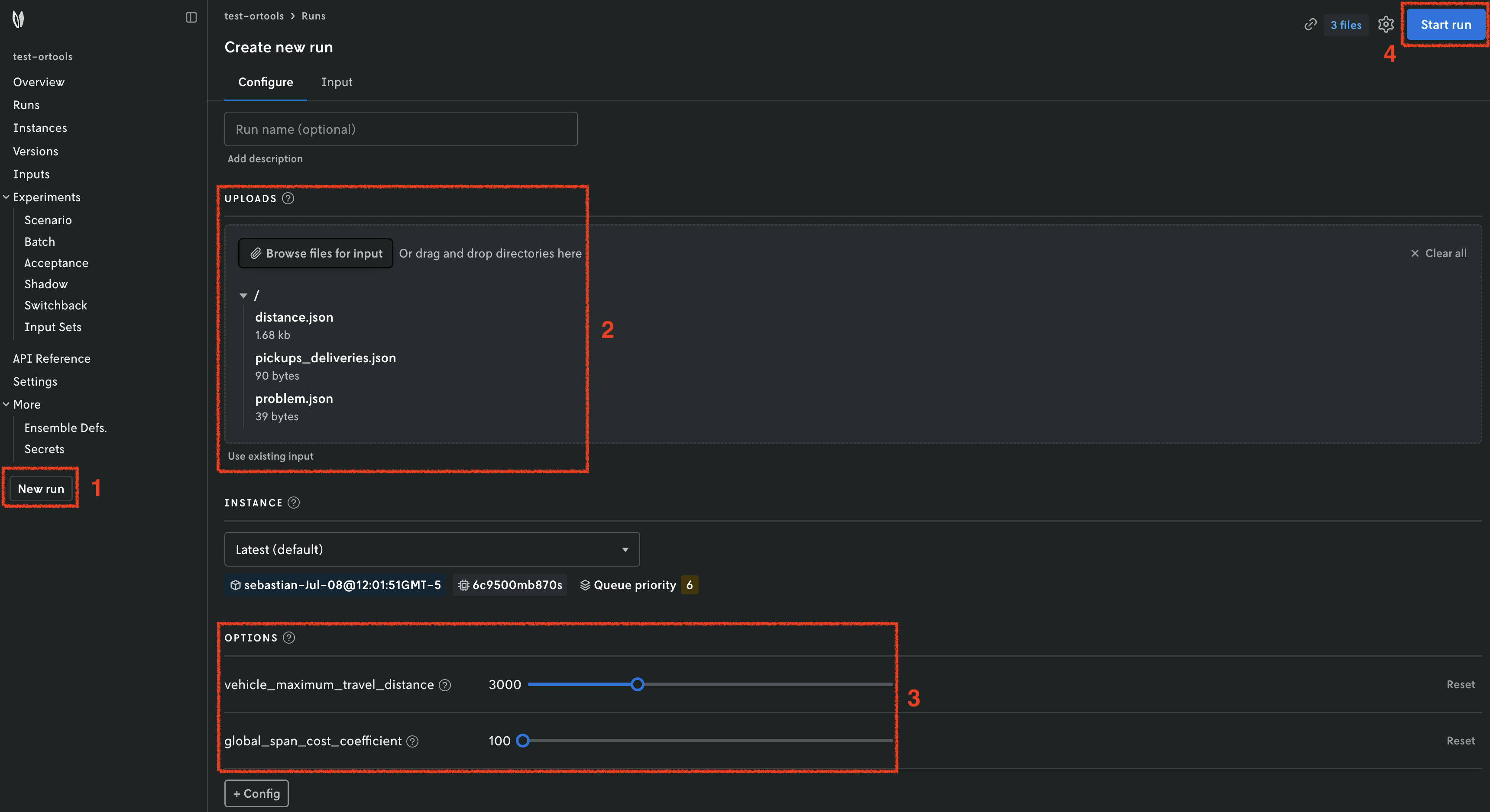 New run OR-Tools CLI