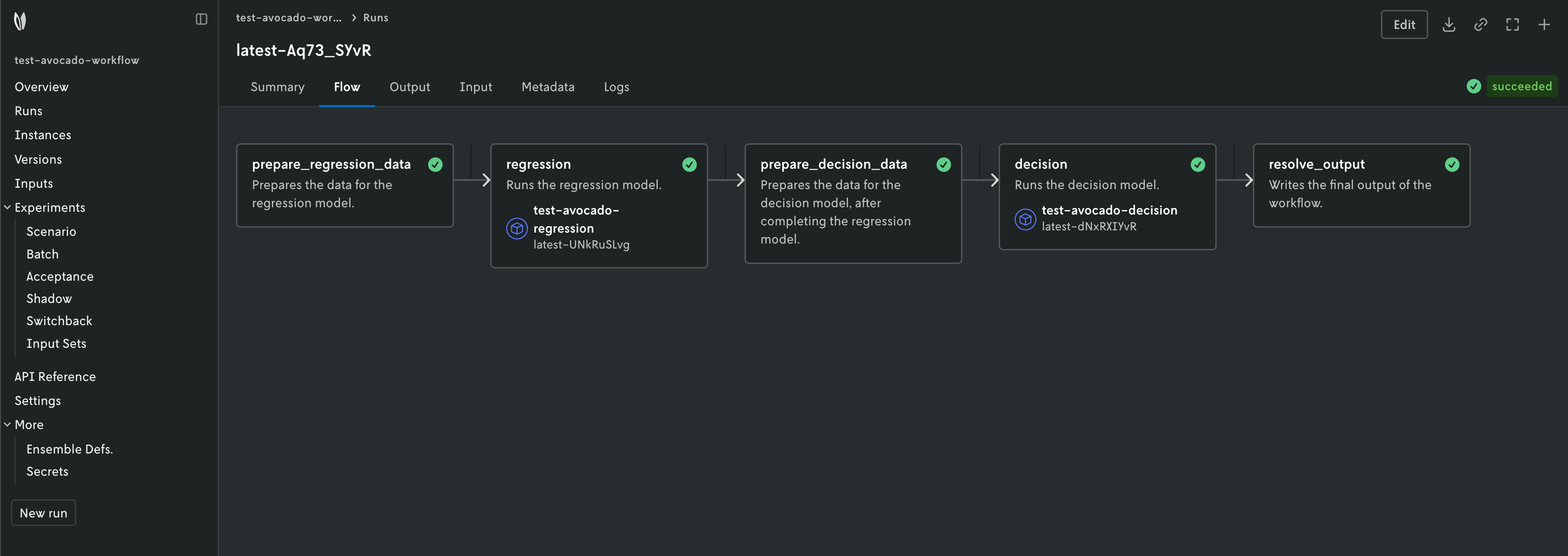 Run workflow